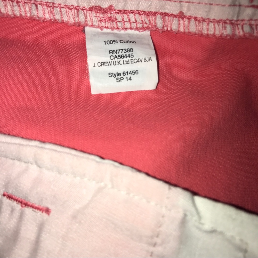 J.Crew Chino  100% Cotton Shorts Coral size 2 - Picture 6 of 7